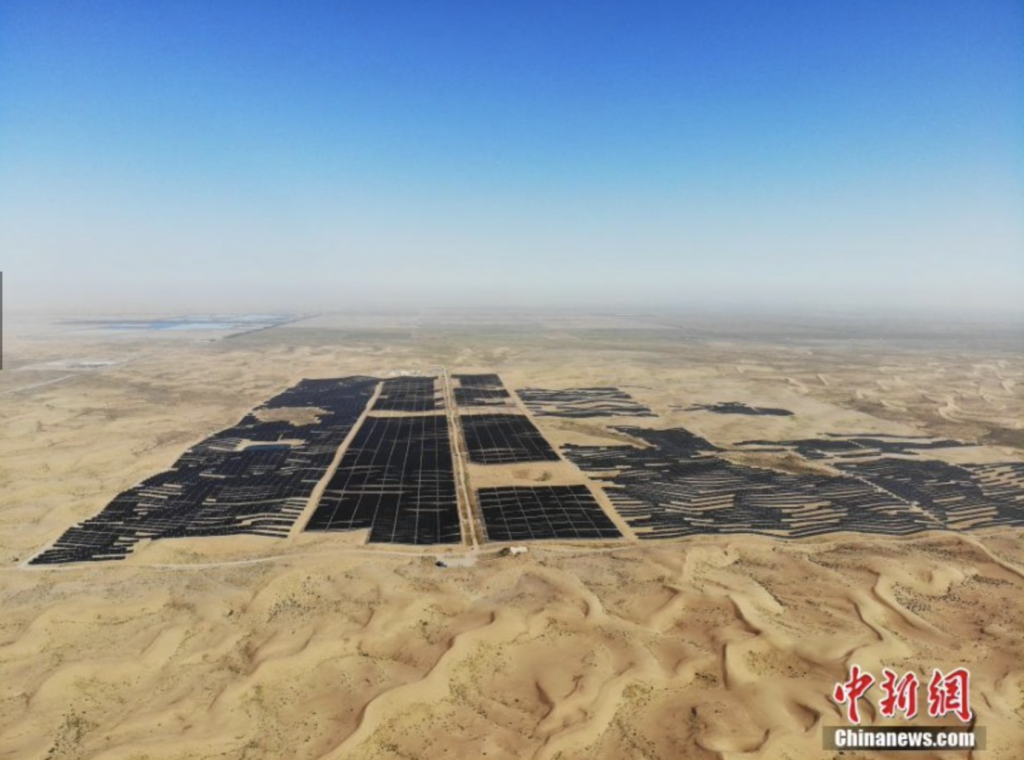 Greening the Gobi desert under a photovoltaic umbrella