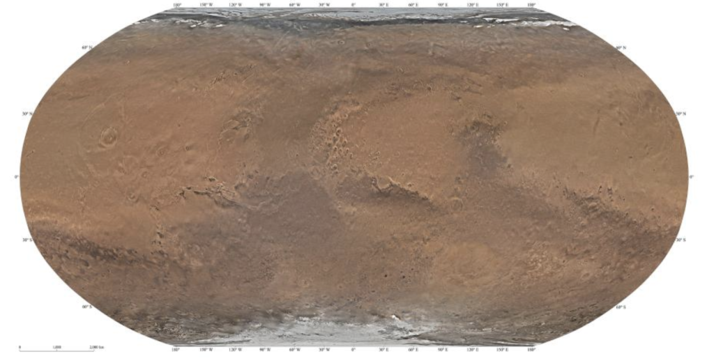 2023/04: China releases global color images of Mars