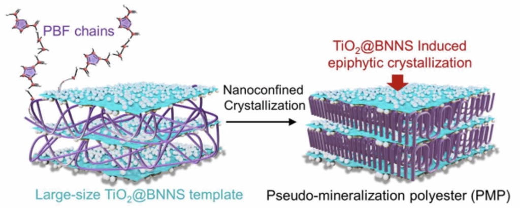 A furan dicarboxylic acid based mineral composite achieves high tensile strength