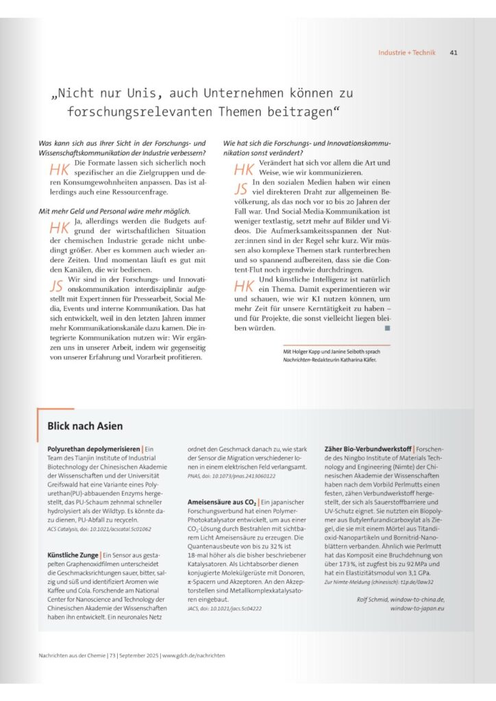 Blick nach Asien 2025/09